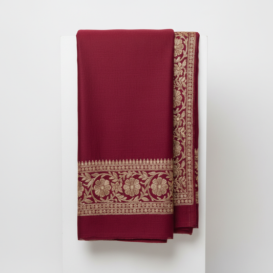 Kashmiri pashmina shawl with gold embroidery